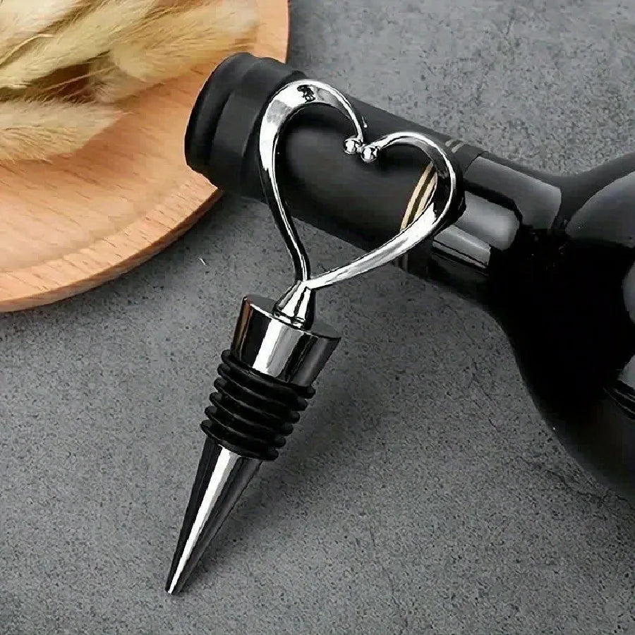 Heart Shape Wine Stoppers – Reusable Bottle Caps 1 or 4 Pcs Wine Bottle Stopper Babs