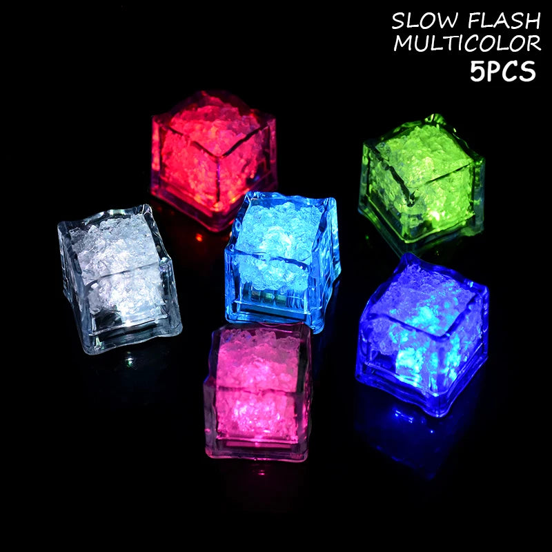 LED Glowing Ice Cubes Multicolor Flashing – Party & Bar Decor LED Party Decoration Babs Colorful slow flash 10pcs