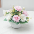 Peony Bonsai Artificial Silk Flowers Potted Plant Table Decor Artificial Flower Decor Babs White Pink