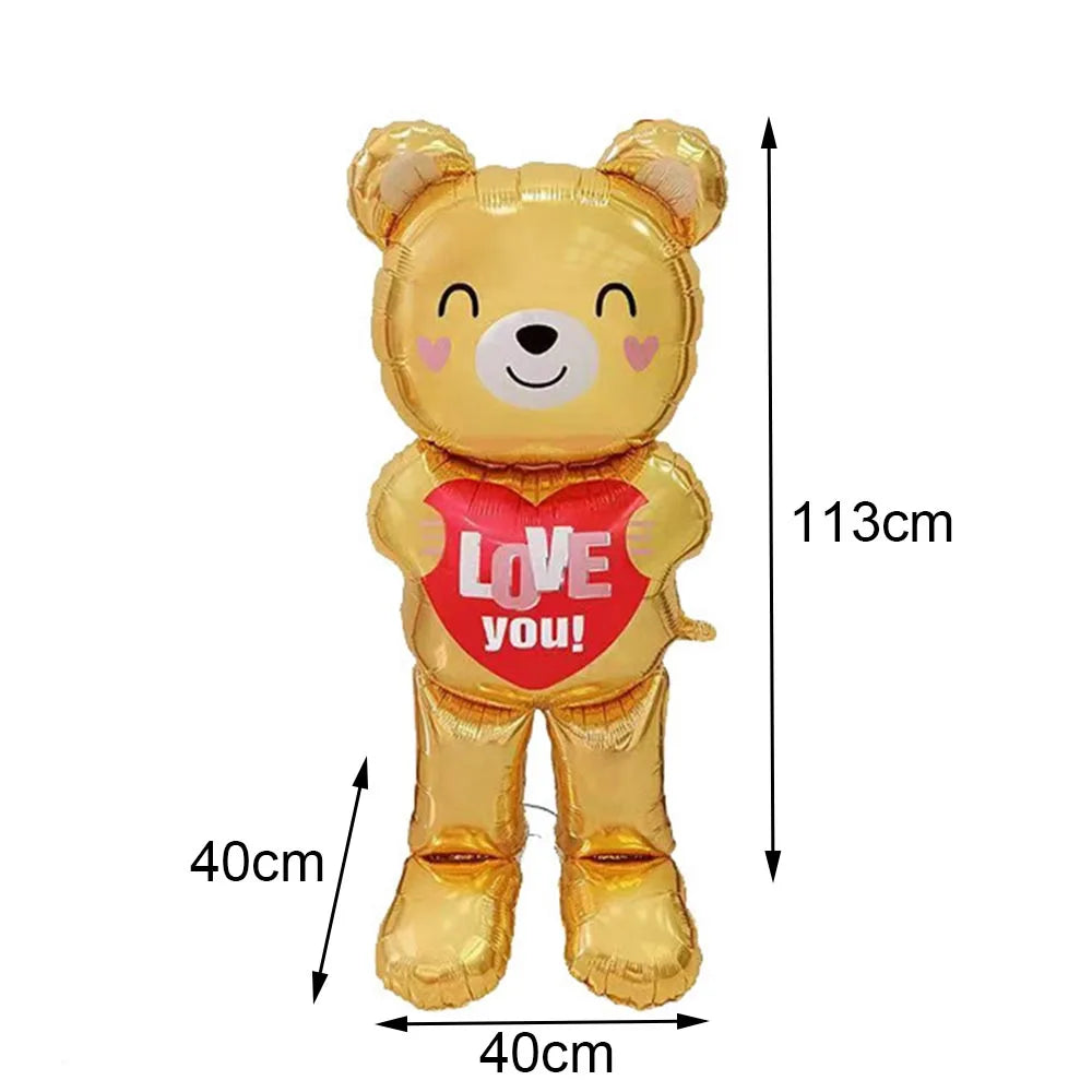 Large Standing Teddy Bear Foil Balloon – Party & Wedding Decor Foil Party Balloon Babs