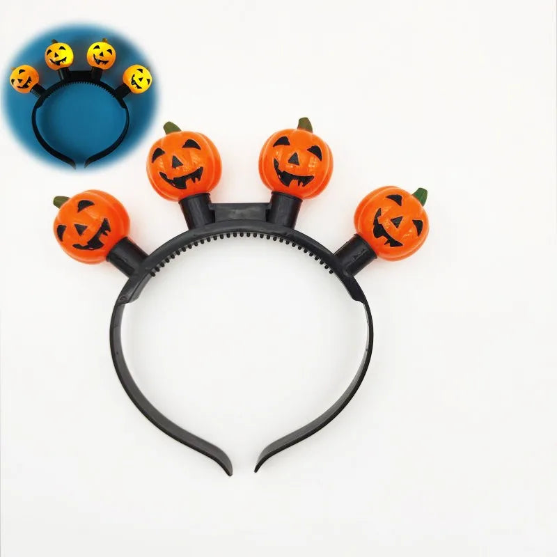 LED Halloween Headband – Glowing Pumpkin Skull Eyeball Costume LED Costume Headband Babs