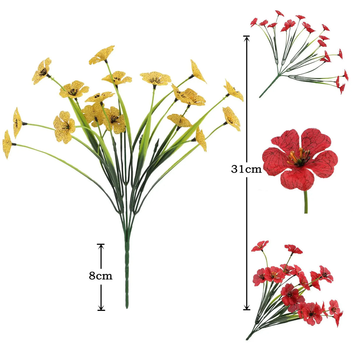 UV Resistant Artificial Violet Flowers – Garden & Wedding Décor Artificial Flower Shrubs Babs