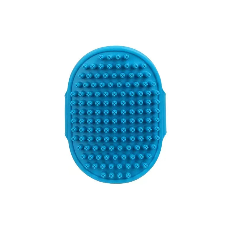 Dog Bath Brush – Rubber Grooming Curry Comb for Dogs & Cats Pet Grooming Brush Babs Blue