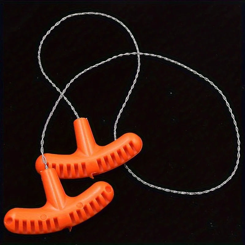 Mini Wire Pocket Saw – Compact Stainless Steel Survival Saw Wire Pocket Saw Babs orange