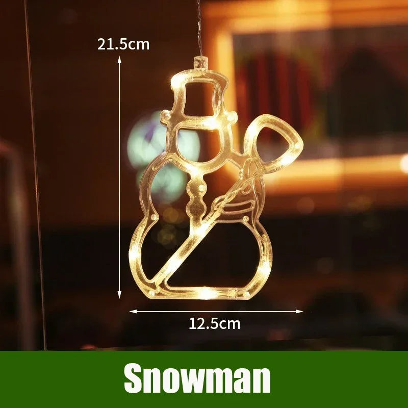 LED Christmas String Lights – Santa Claus Window Suction Cup
