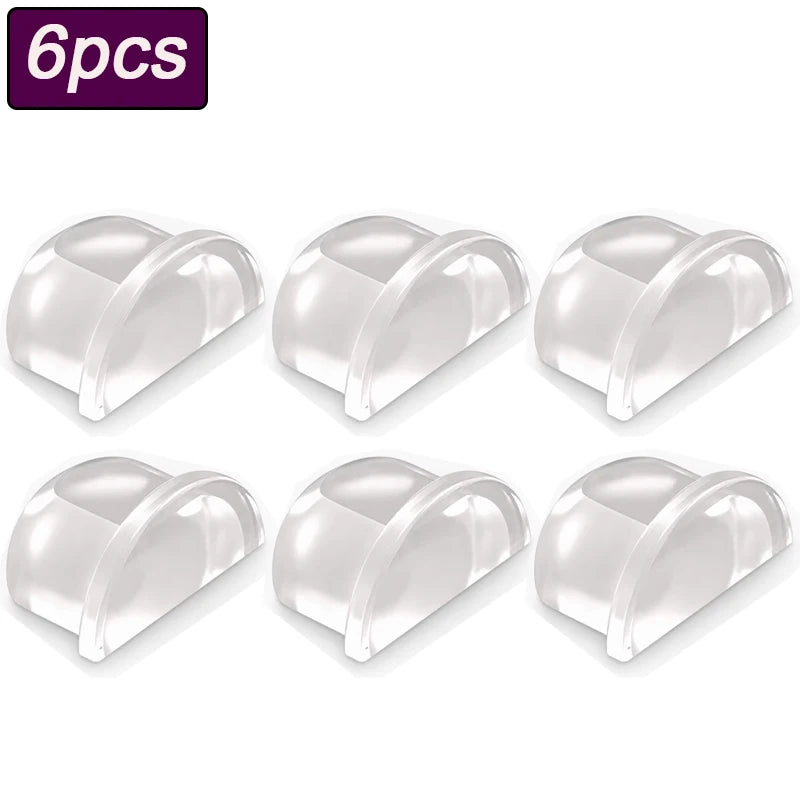 Transparent Silicone Door Stopper Wall Protector Bumper Pad Door Stopper Bumper Babs A-6pcs