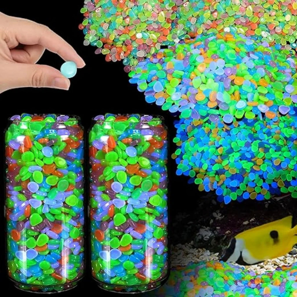 1200 Pcs Glow in the Dark Pebbles – Garden & Fish Tank Stones Decorative Garden Pebbles Babs
