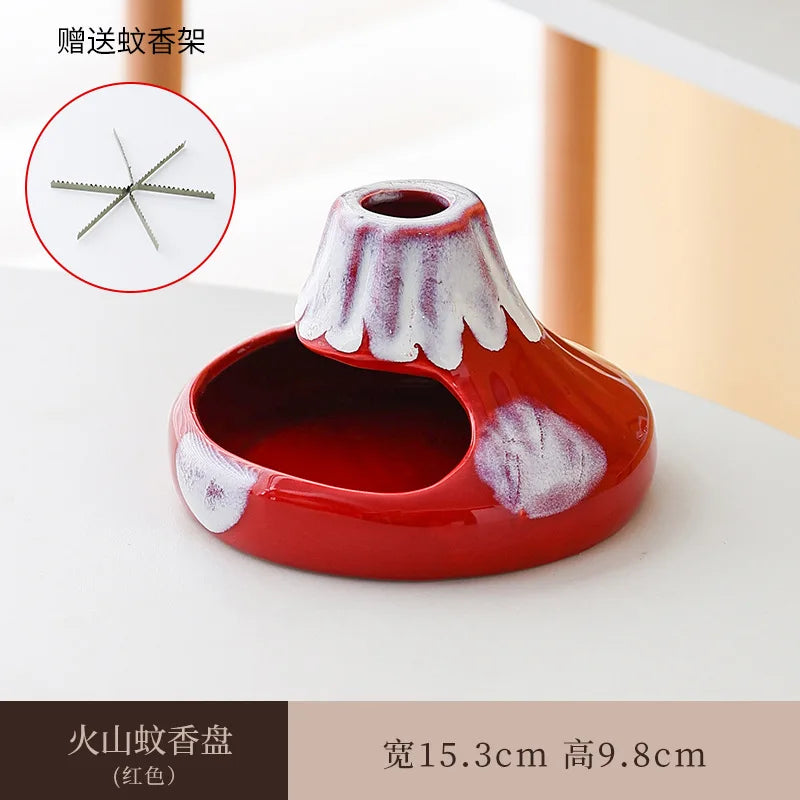 Ceramic Volcano Mosquito Coil Holder & Ash Tray – Fire-Safe Mosquito Coil Holder Babs A