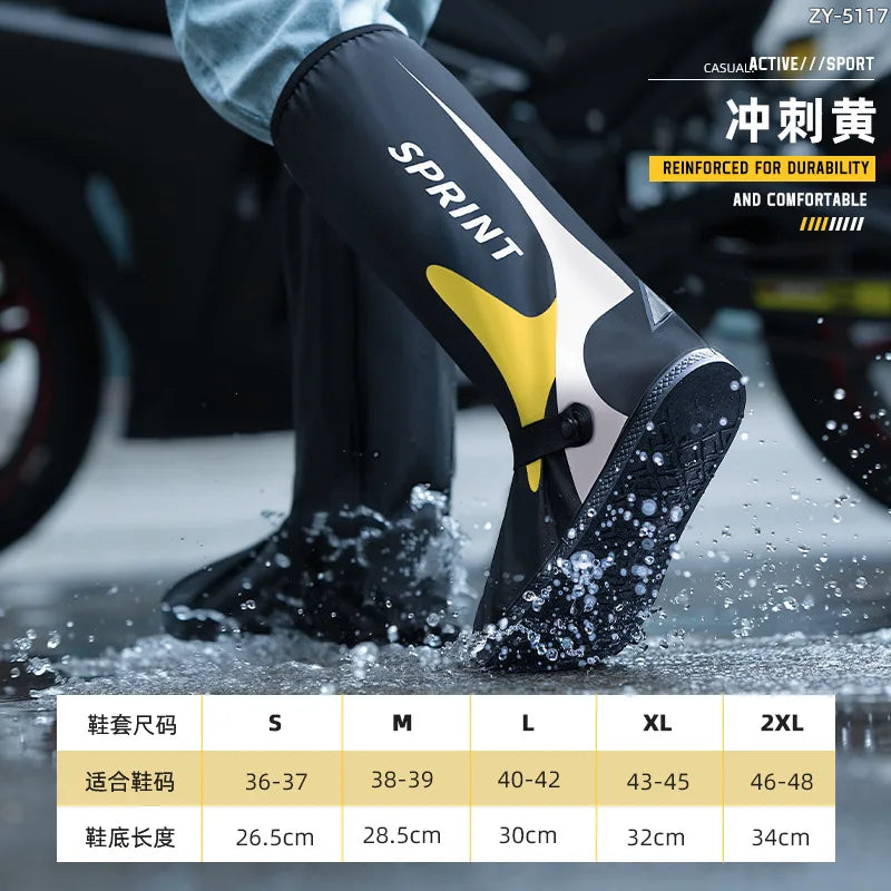 PVC Waterproof Cycling Overshoes Anti-Slip Rain Boot Covers Waterproof Overshoes Babs YELLOW S
