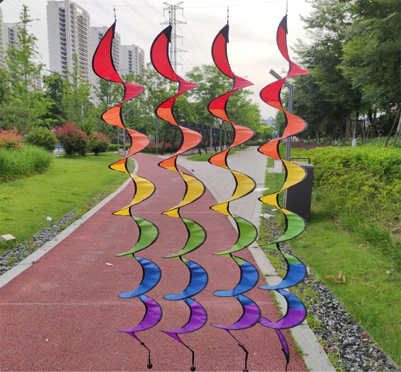 Foldable Rainbow Spiral Windmill Tent – Colorful Garden Decor Wind Spinner Tent Babs