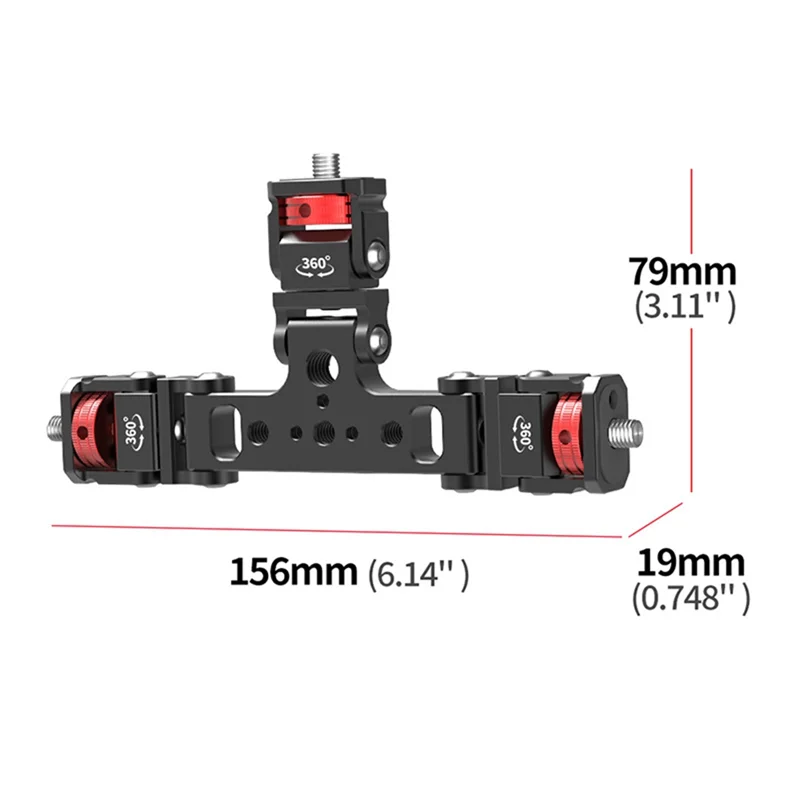 Triple Phone Holder Tripod Mount – 180° Tilt, 3 Heads, Vlogging Tripod Mount Adaptor Babs