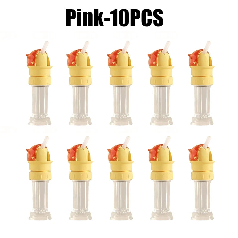 Universal Anti-Choke Straw Bottle Cap – Reusable Drinking Lid Straw Bottle Cap Babs Pink 10PCS