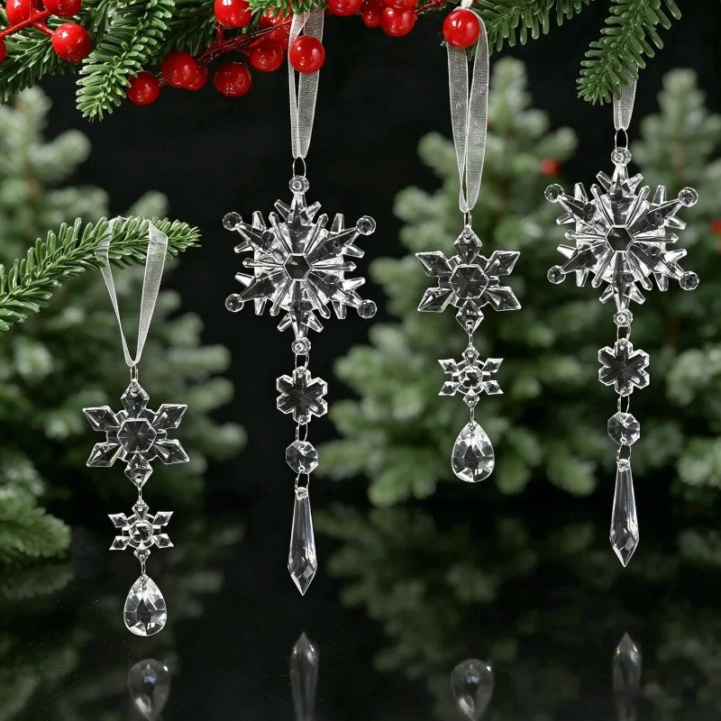 Crystal Snowflake Ice Stick Ornaments – Christmas Tree Decor Christmas Ornaments Babs