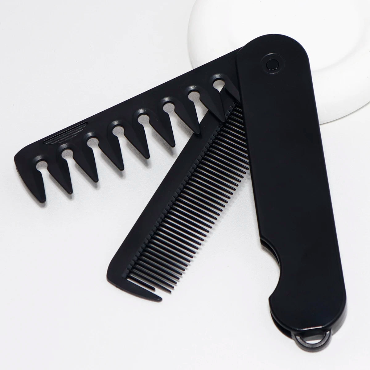 2-in-1 Folding Hair & Beard Comb – Dual Tooth Travel Comb Folding Beard Comb Babs