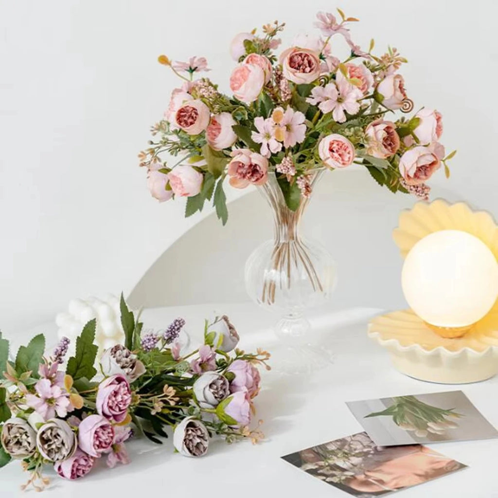 Silk Rose Peony Artificial Flowers – Wedding & Home Décor Bouquet Artificial Flower Bouquet Babs