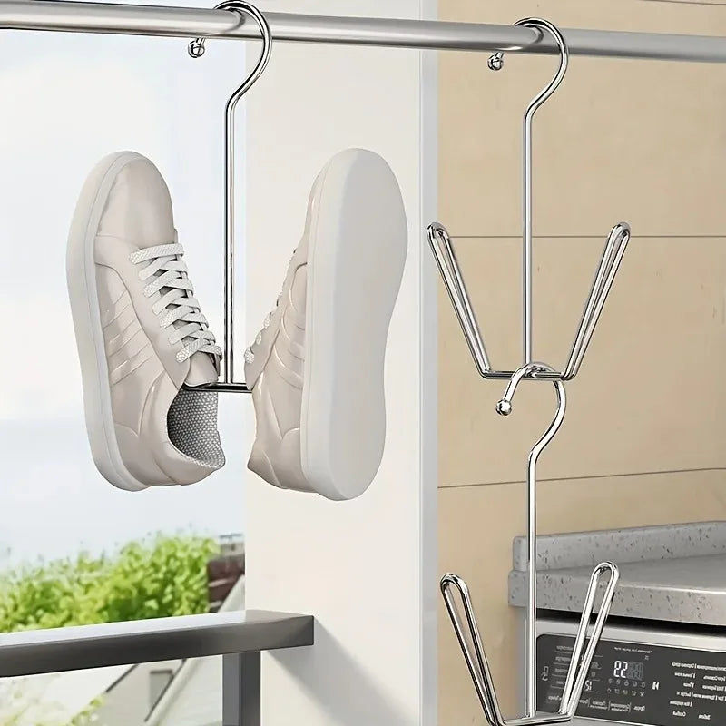 Stainless Steel Hanging Shoe Rack – Space-Saving Closet Organizer Hanging Shoe Rack Babs