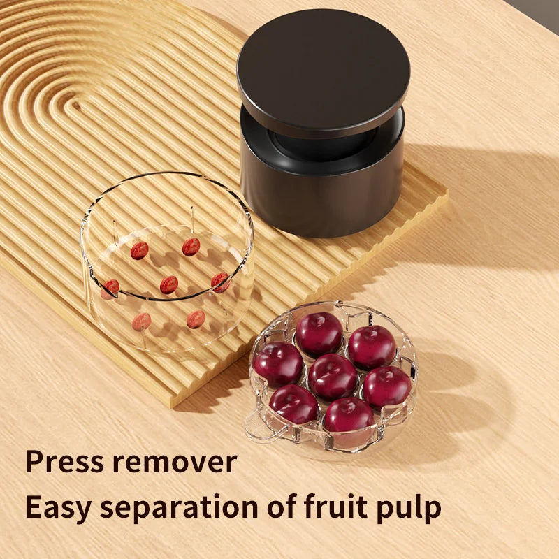7-Hole Cherry Pitter & Olive Corer – One-Hand Press Tool Fruit Pitter Corer Babs