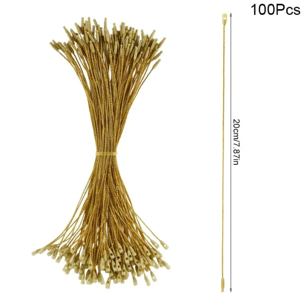 100Pcs Christmas Ornament Hanger Lanyards with Buckle | DIY Xmas Christmas Ornament Hanger Babs Gold--