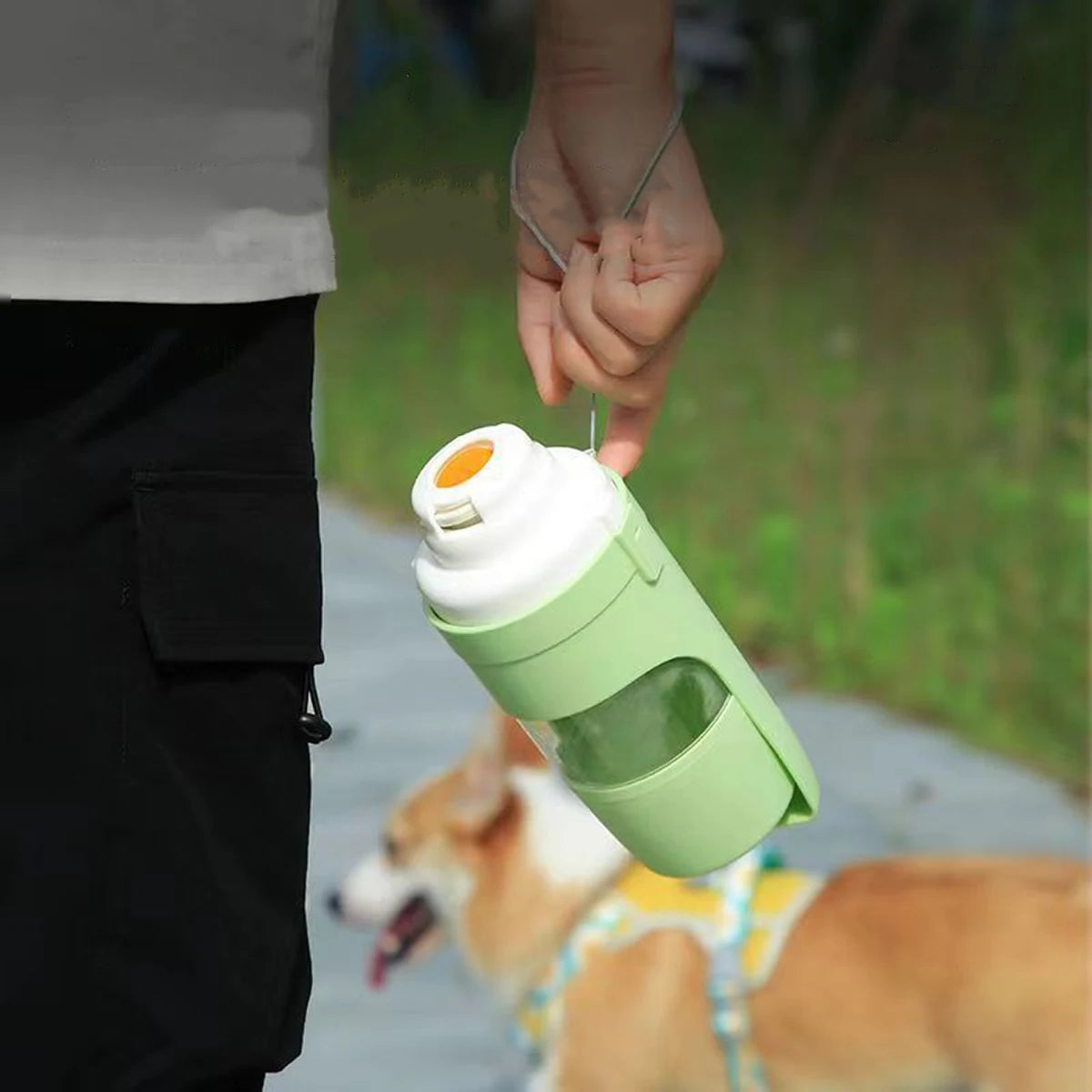Portable Pet Water Bottle & Food Container – Travel Dog Bowl Pet Travel Bottle Babs