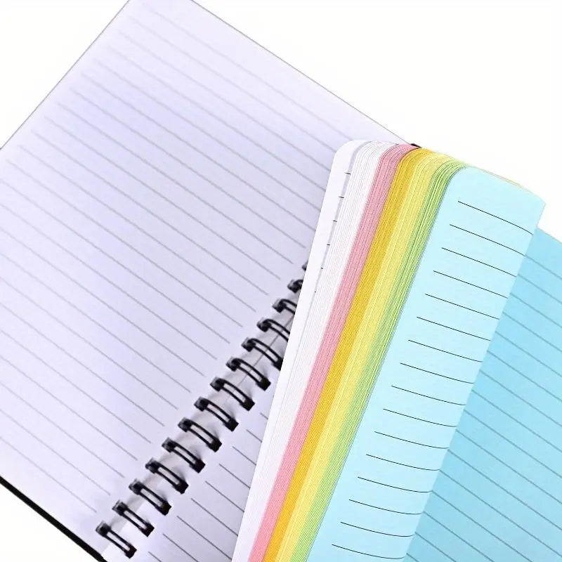 4-Pack Neon Spiral Notebooks 5x7 College Ruled, Mylar Cover Spiral Notebook Set Babs
