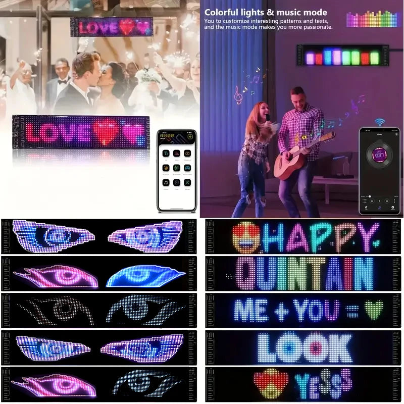 LED RGB Matrix Pixel Panel – Bluetooth App Scrolling Text Sign LED Pixel Sign Panel Babs