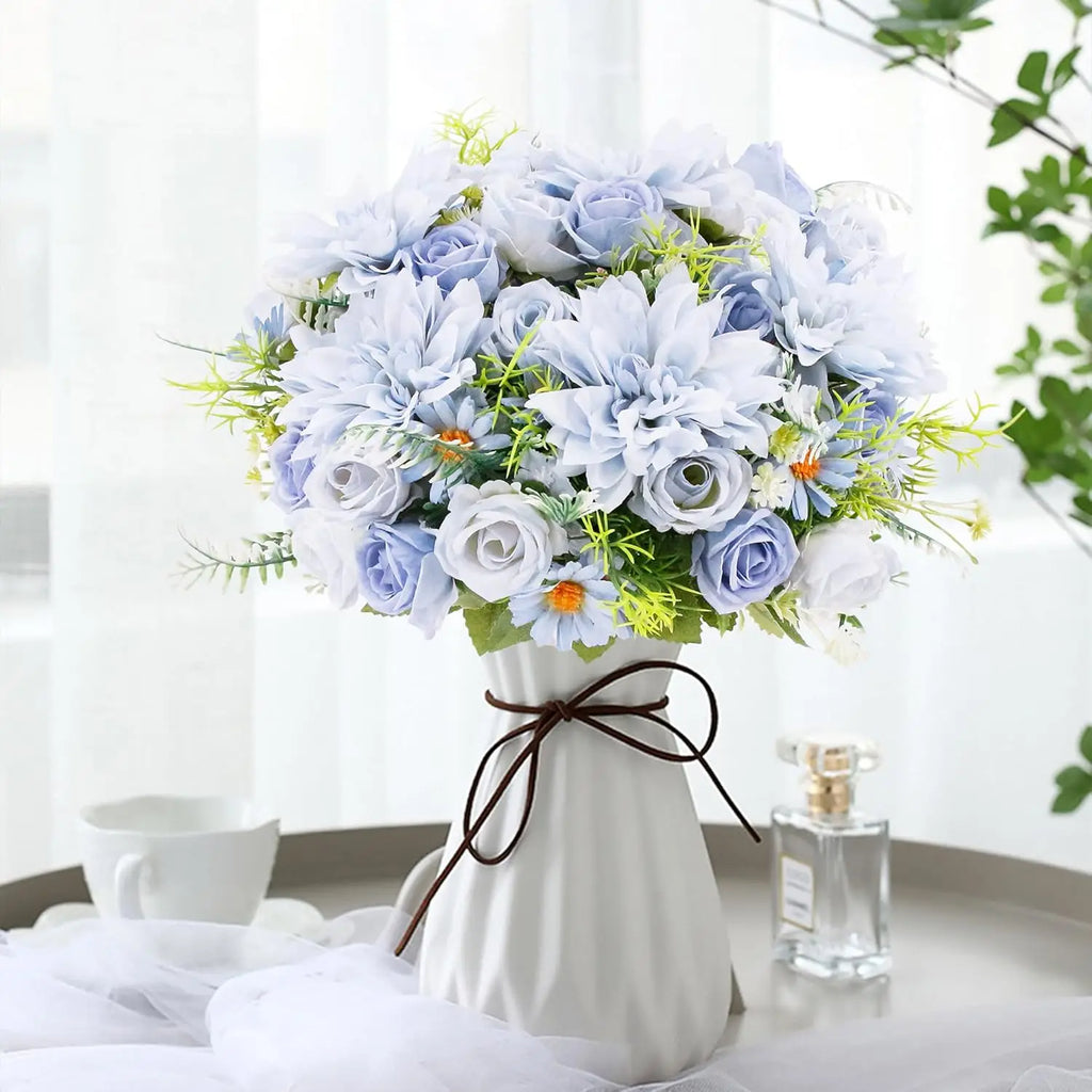 Artificial Silk Rose Dahlia Bouquet – Wedding & Home Décor Artificial Flower Bouquet Babs