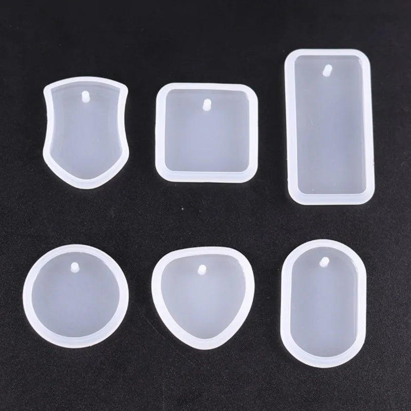 Pendant Silicone Mold – Round & Rectangle Shapes, Easy Release Jewelry Silicone Mold Babs 6pcs