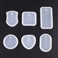 Pendant Silicone Mold – Round & Rectangle Shapes, Easy Release Jewelry Silicone Mold Babs 6pcs
