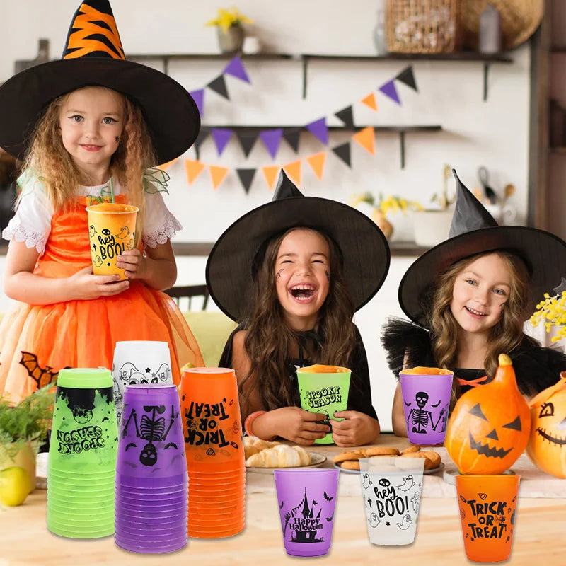 24pc Halloween Skull Plastic Cups – Spooky Party Drinkware Halloween Party Cups Babs