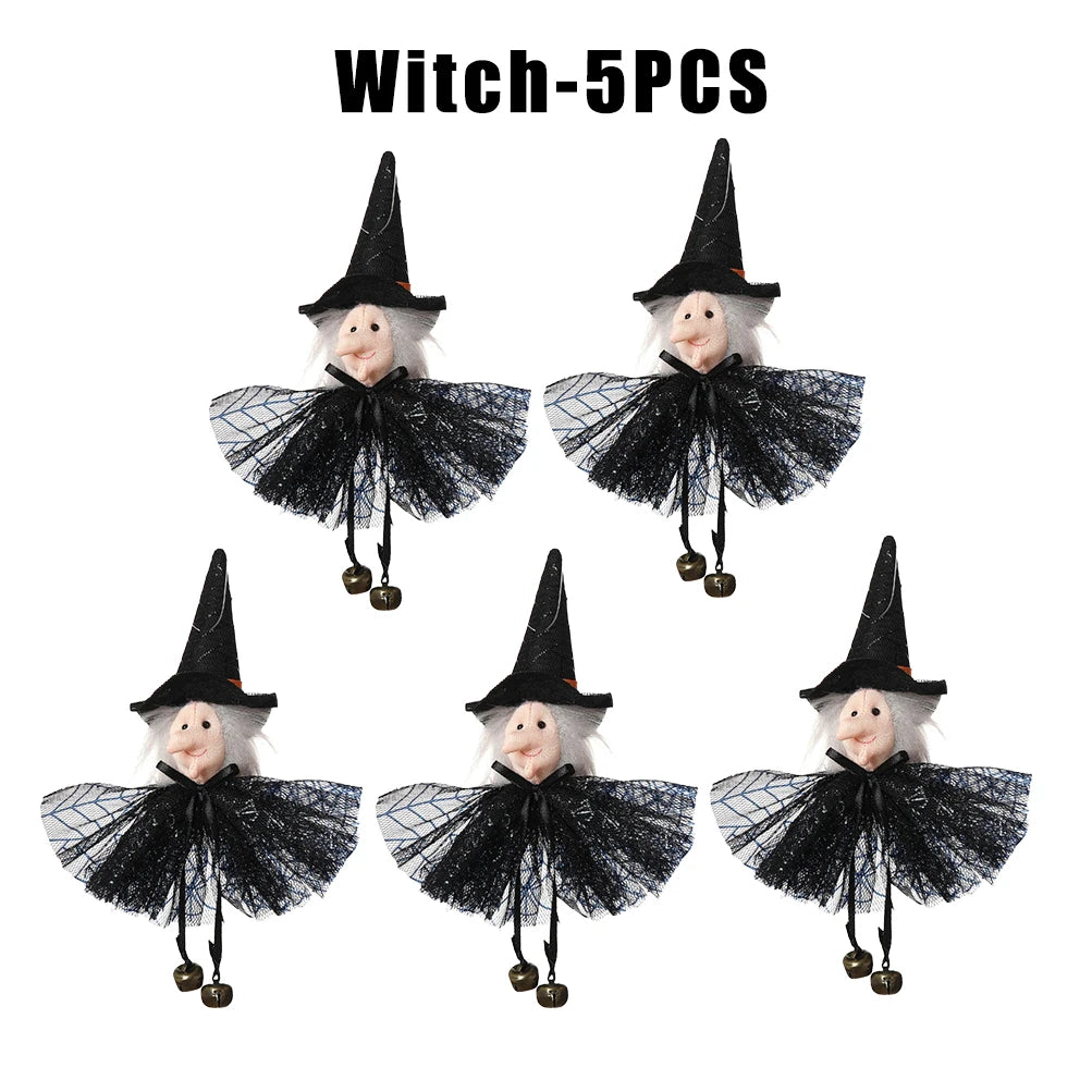 Halloween Witch Hanging Pendant – Wicker Pumpkin Ghost Decor Halloween Hanging Pendant Babs Witch 5PCS