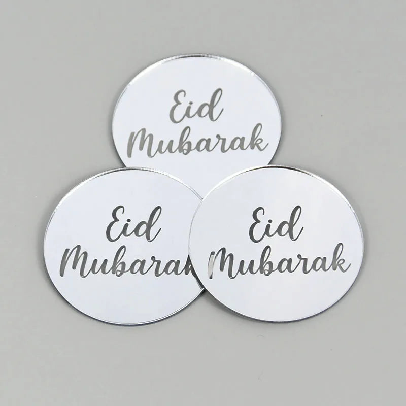Gold Eid Mubarak Acrylic Cake Toppers – Ramadan Party Decor Cake Toppers Babs Eid Mubarak 3 5pcs