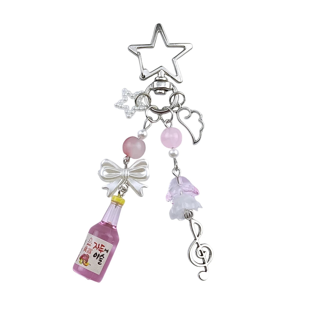 Cute Acrylic Keychain – Heart, Star, Mushroom & Cherry Blossom Fashion Keychain Babs