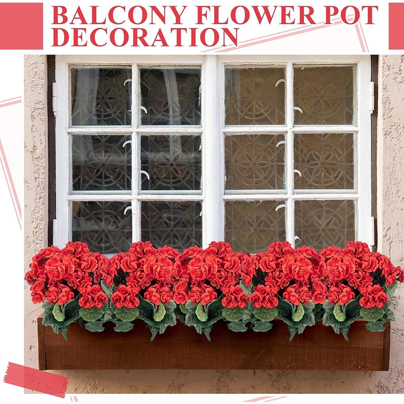 35cm Red Artificial Silk Geranium – Wedding & Home Decor Artificial Silk Flower Babs