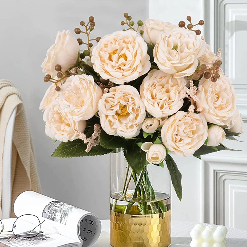 Silk Peony Artificial Flowers – Wedding & Home Décor Bouquet Artificial Flower Bouquet Babs