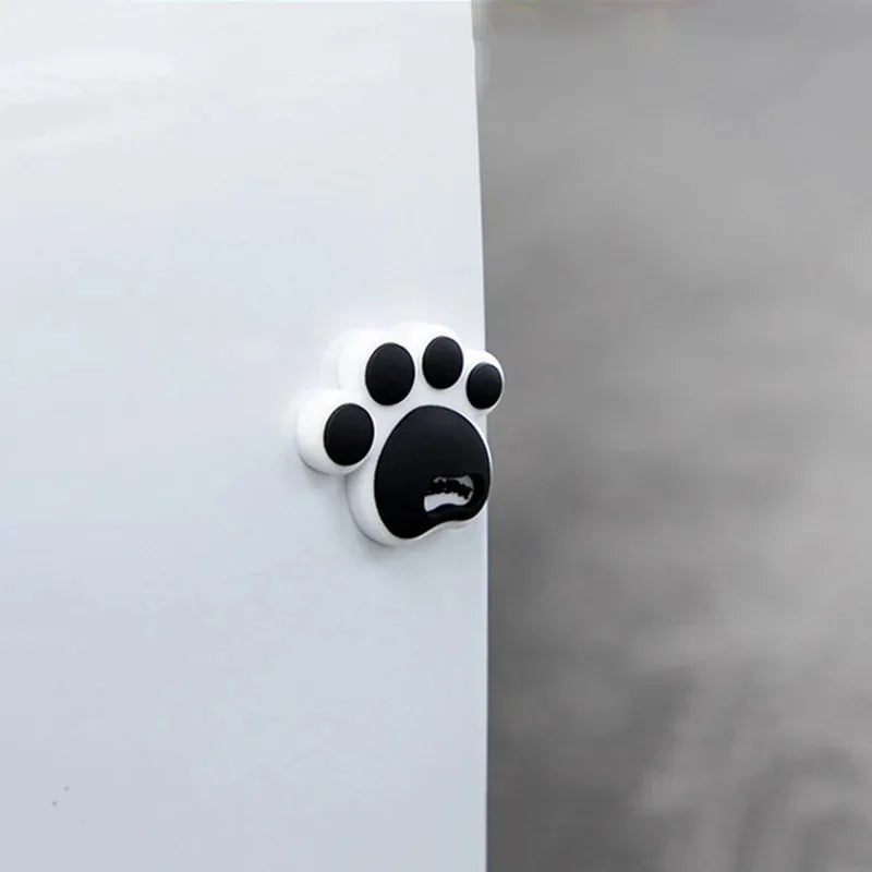 4PCS Bear Paw Car Door Anti-Collision Silicone Strips Car Door Guard Babs