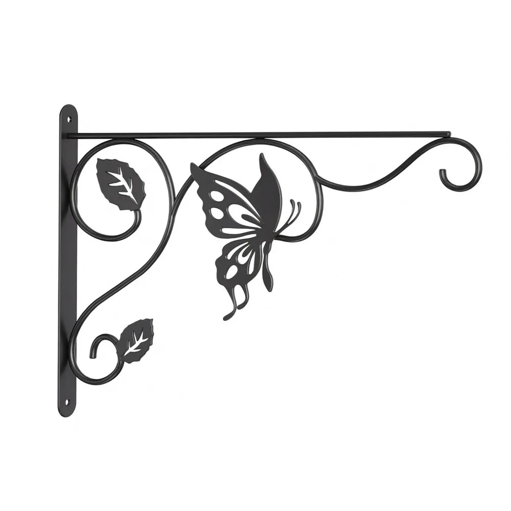 12-Inch Heavy Duty Cast Iron Wall Plant Hook | Bird Design Wall Plant Hook Babs Butterfly