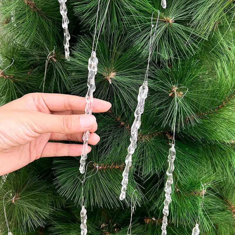 10pcs Clear Fake Icicle Christmas Ornaments 13cm | Xmas Décor Christmas Ornaments Babs