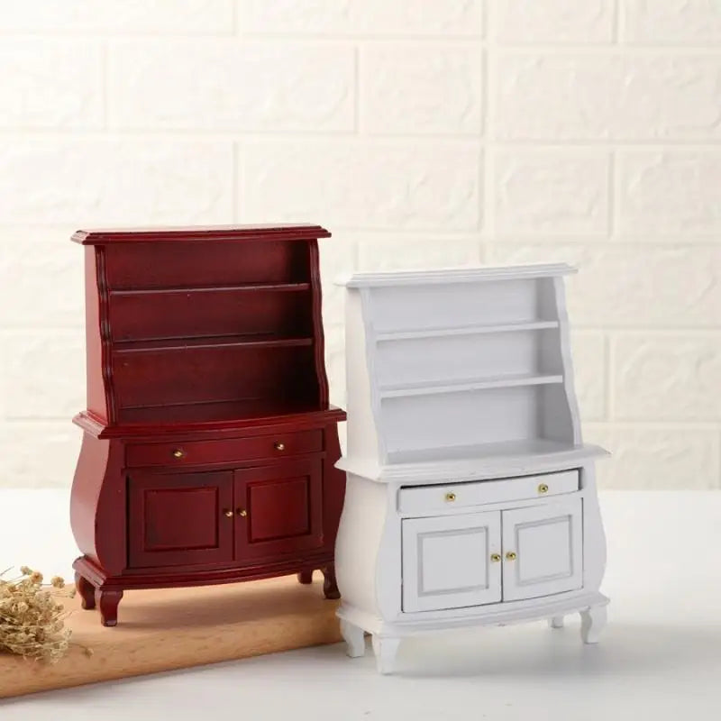 Mini Wooden Dollhouse Bookcase – Openable Desktop Decor Miniature Dollhouse Furniture Babs