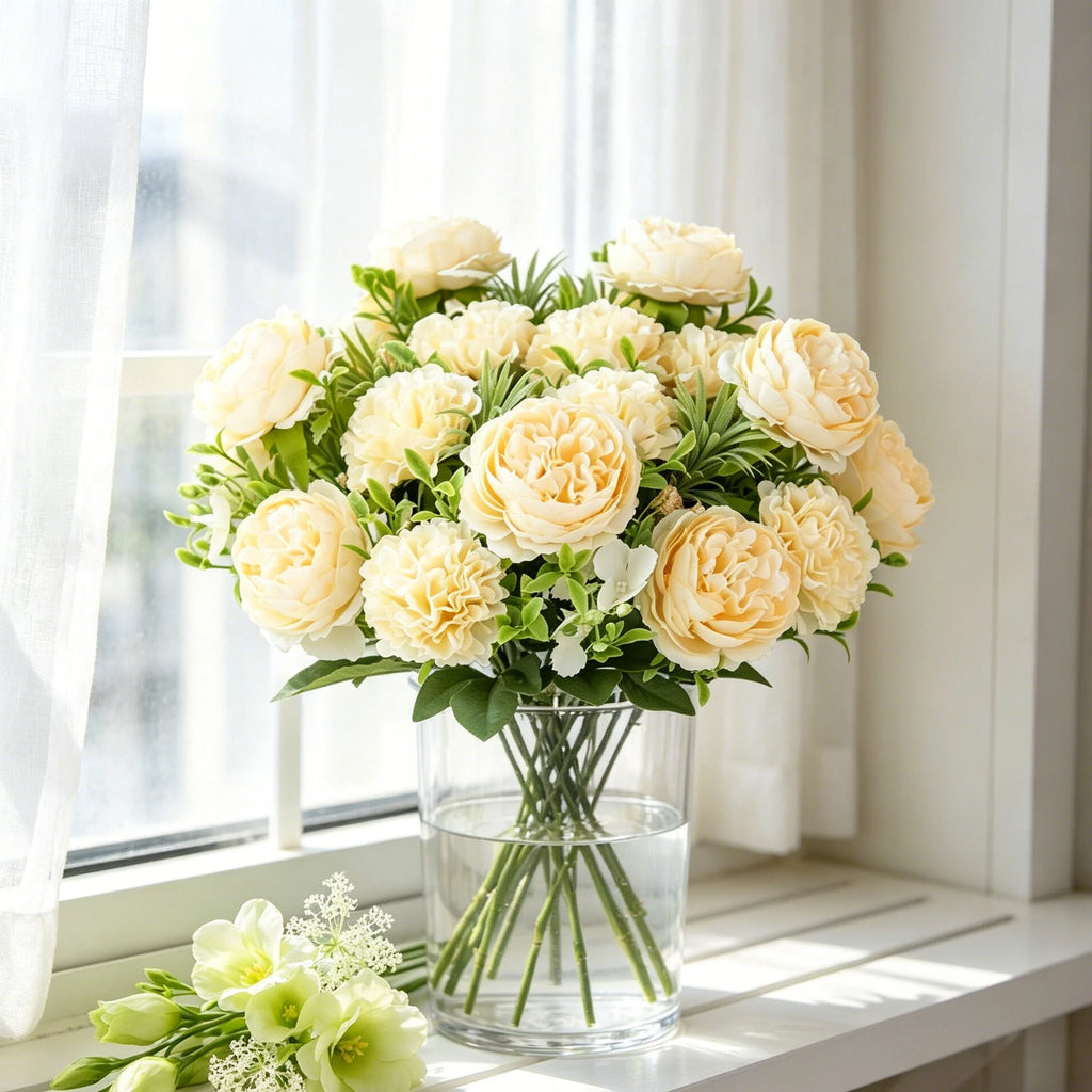 Artificial Silk Peony & Chrysanthemum Bouquet | Wedding Décor Artificial Flower Bouquet Babs