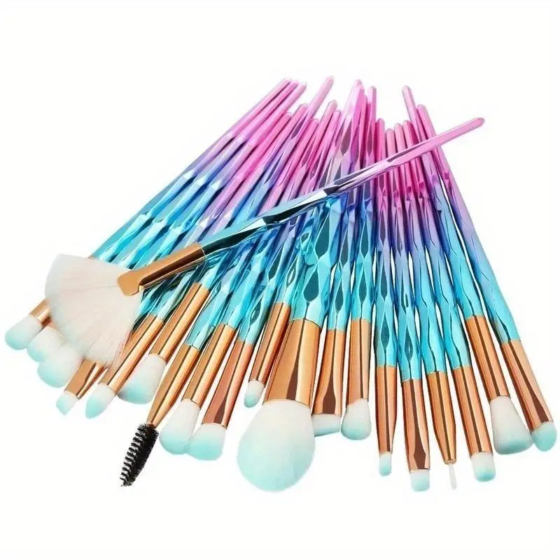 20-Piece Makeup Brush Set – Foundation, Blush & Eye Brushes Makeup Brush Set Babs skyblue pink-20PCS