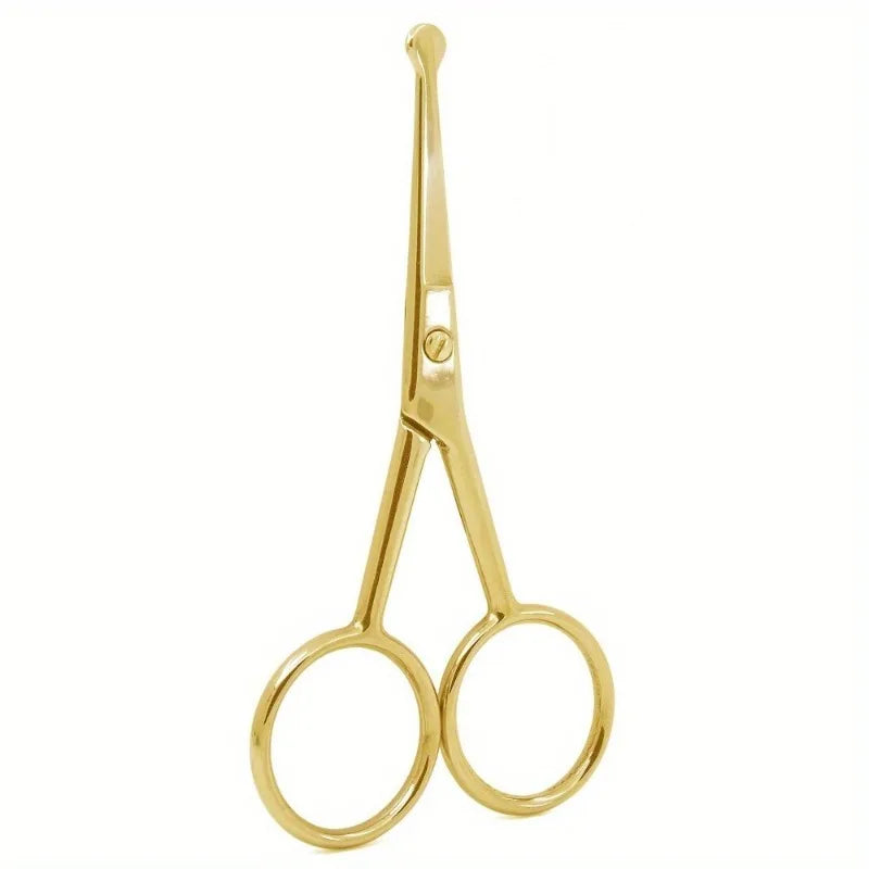 Round-Tip Safety Scissors – Nose Hair, Cuticle & Eyebrow Trimmer Manicure Scissors Babs gold