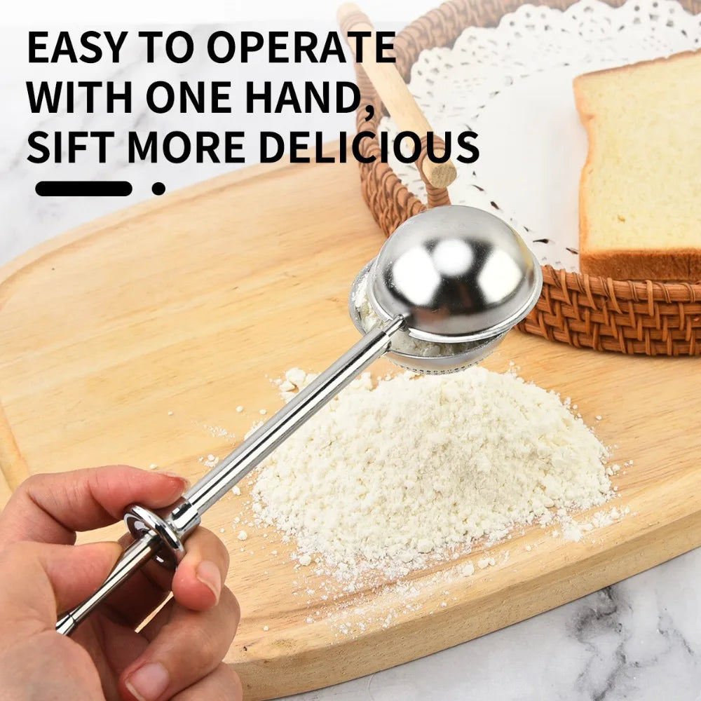 Stainless Steel Press Powder Shaker Sifter | Baking Tool Baking Powder Sifter Babs