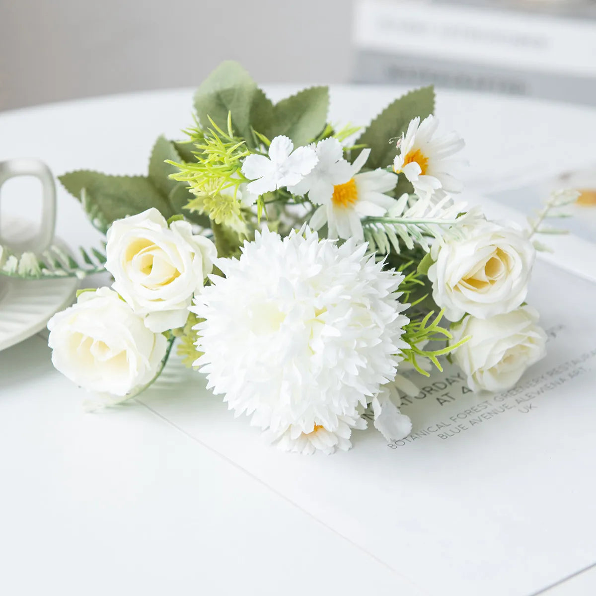 Silk Rose & Chrysanthemum Artificial Bouquet – Wedding & Home Décor Artificial Silk Bouquet Babs color 1 1 pc