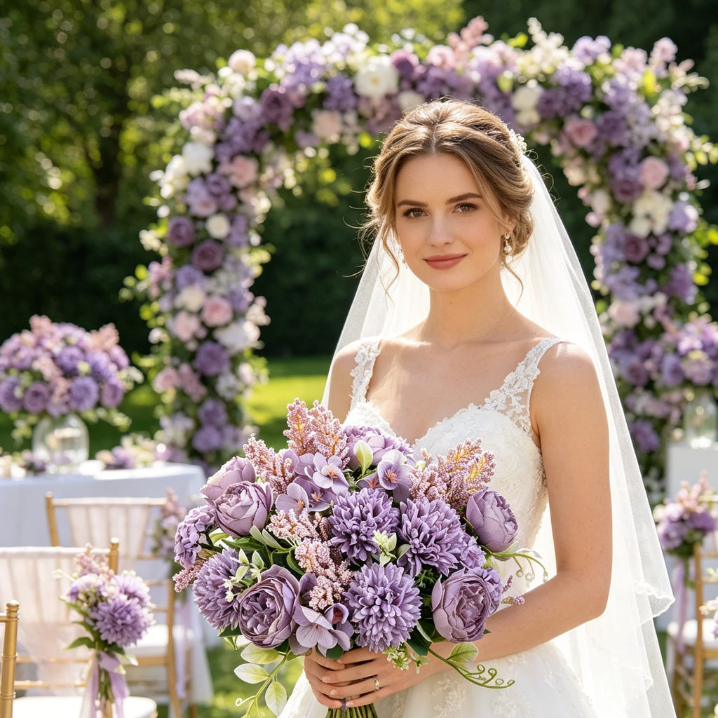 Silk Peony & Hydrangea Artificial Flower Bouquet | Home Decor Artificial Flower Bouquet Babs