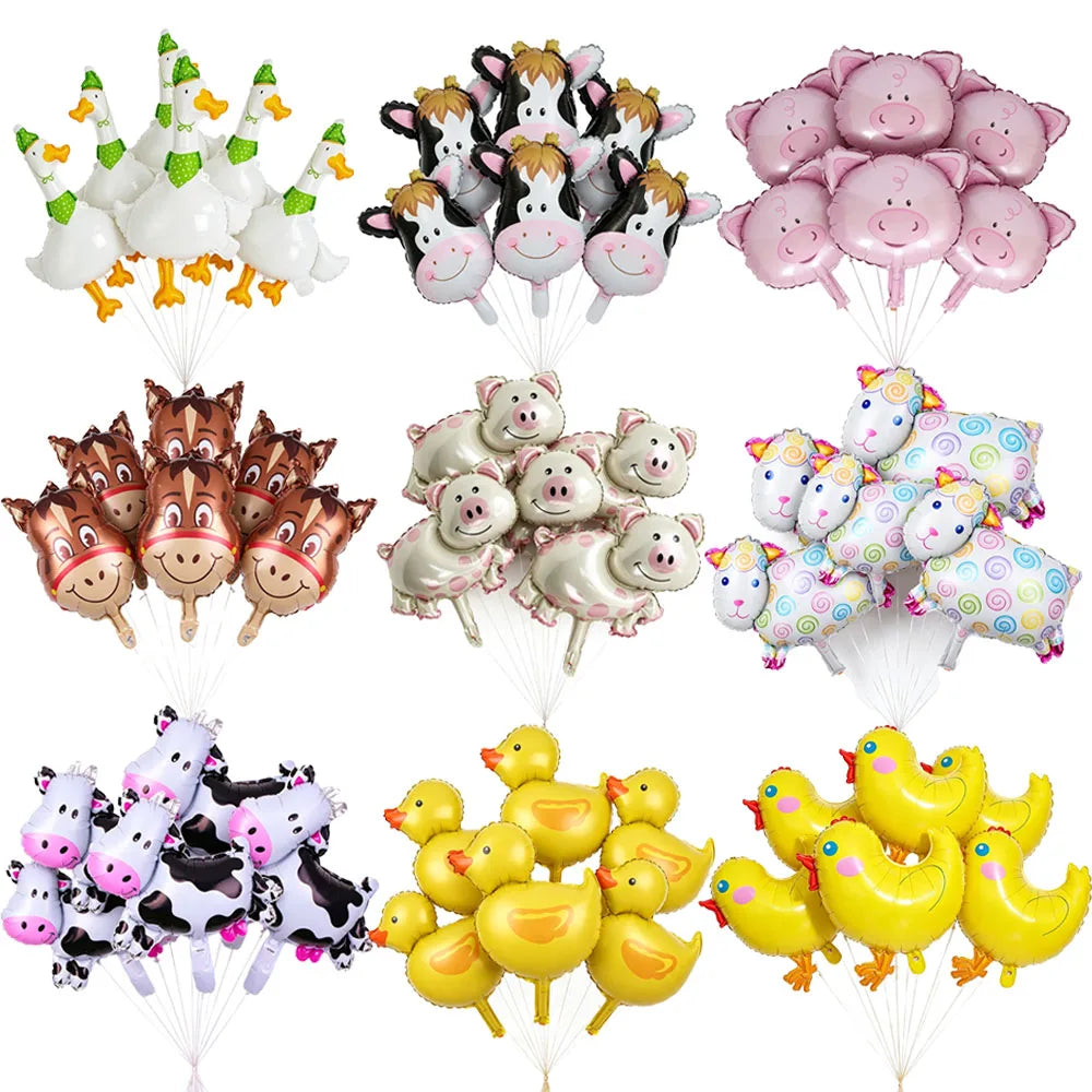 Mini Farm Animal Balloons 10-50pcs – Barnyard Party Decor Party Balloons Babs