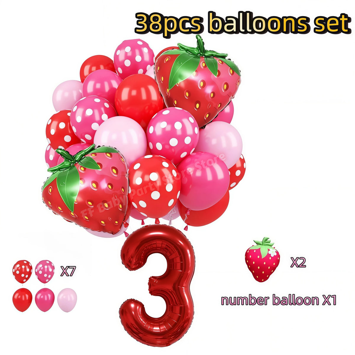 Strawberry Shortcake Birthday Party Decoration Kit – Banner & Balloons Party Decoration Kit Babs