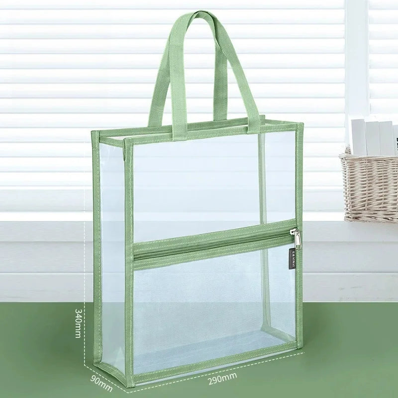 Transparent A4 File Bag – Waterproof Zipper Document Organizer Document Organizer Bag Babs Green