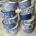 12 Rolls Chinoiserie Blue White Washi Tape – Craft & Journal Decorative Washi Tape Babs 12Rolls