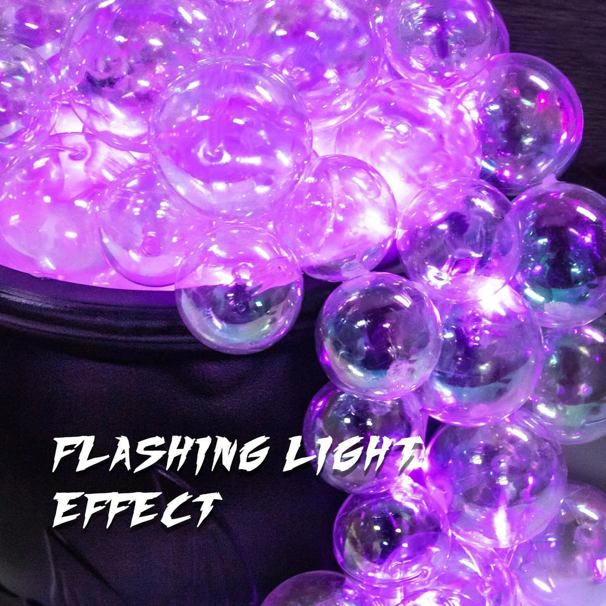 Halloween Light-Up Bubble Cauldron – 40 LED Balls & Remote Halloween Cauldron Decor Babs