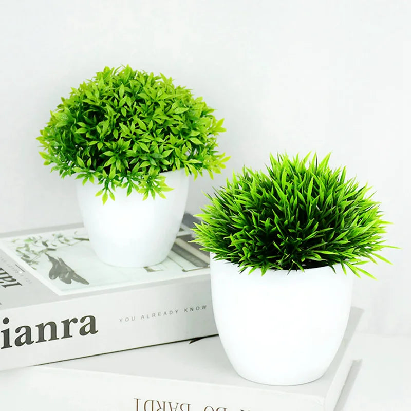 Artificial Potted Bonsai Plant – Fake Green Tree Desk Ornament Artificial Bonsai Plant Babs